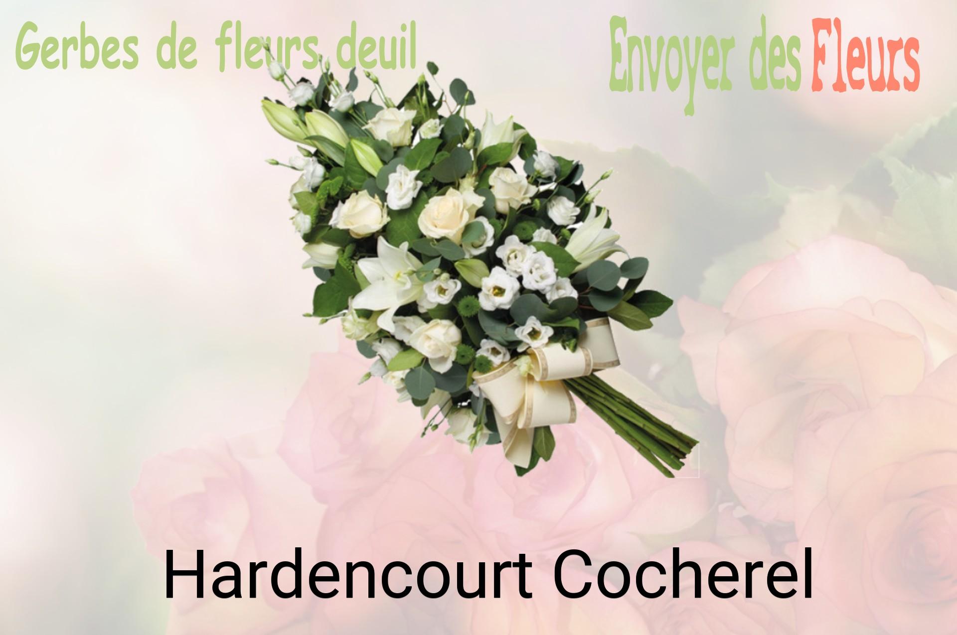 Gerbe de fleurs de deuil livrée à Hardencourt-Cocherel